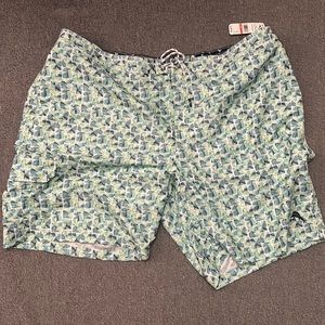 Tommy Bahama swimming trunks. Multi colored. Blue/green.